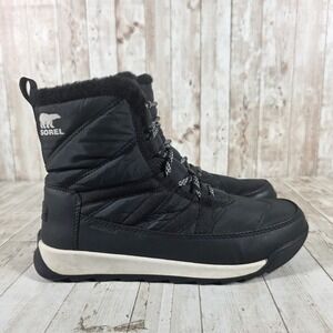 Sorel Whitney II Short Lace Black Waterproof Winter Snow Boots NlWomens 8